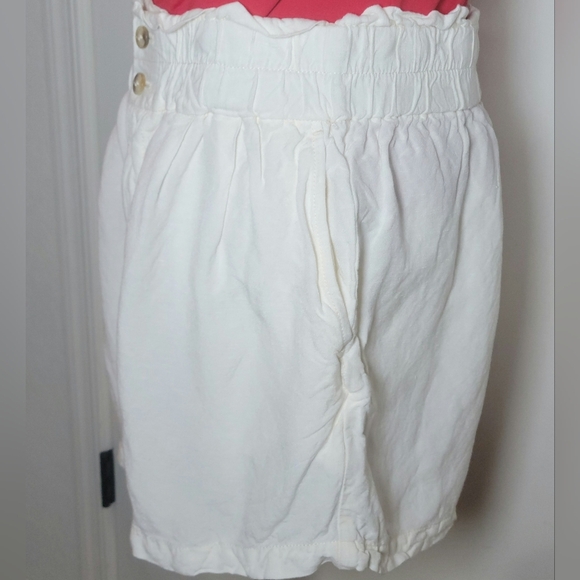 Madewell Linen-Blend Pull-On Paperbag Shorts Chic Effortless Comfort Size Small - Picture 4 of 8